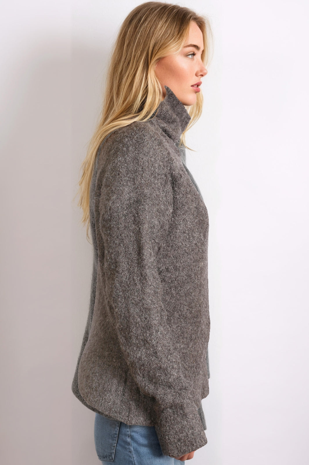 Women's Charcoal Cowl Neck Jumper – Soft and Cozy Pullover
