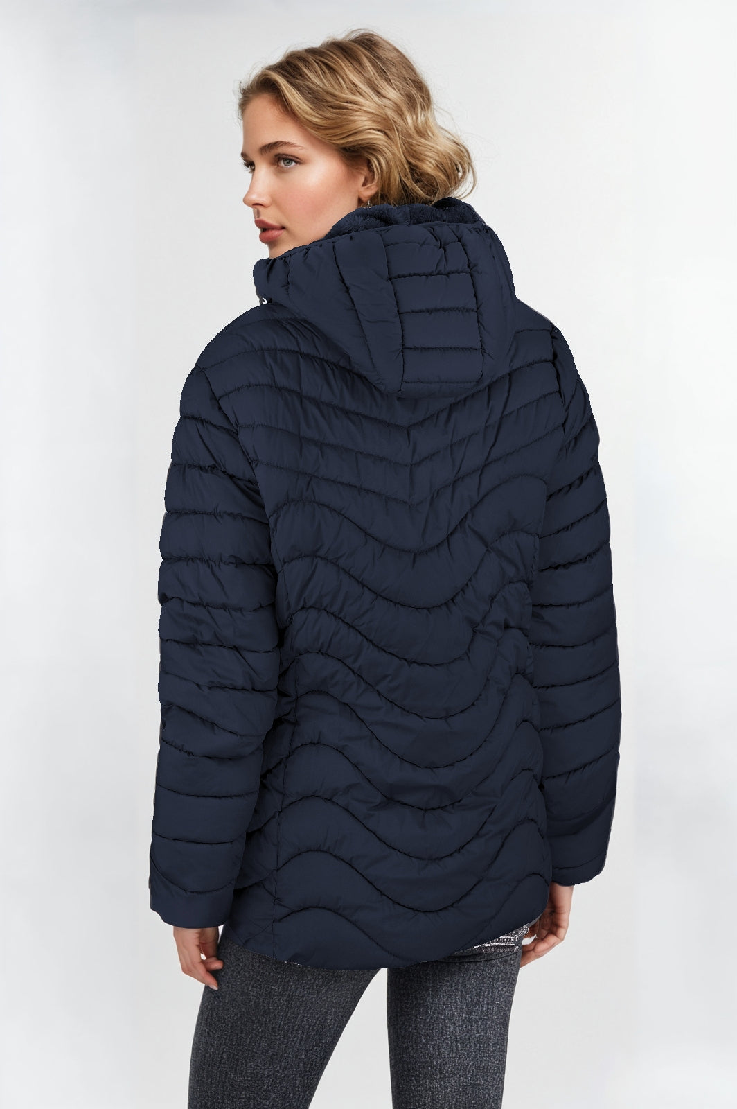 Women's Padded Jacket with Faux Fur Lining – Black, Warm & Stylish