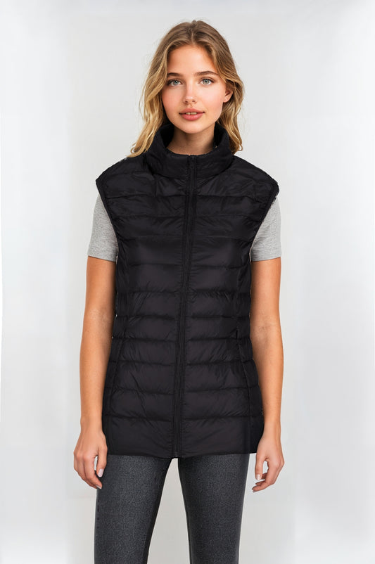 Women’s Black Puff Down Vest – Lightweight, Warm & Stylish Layer