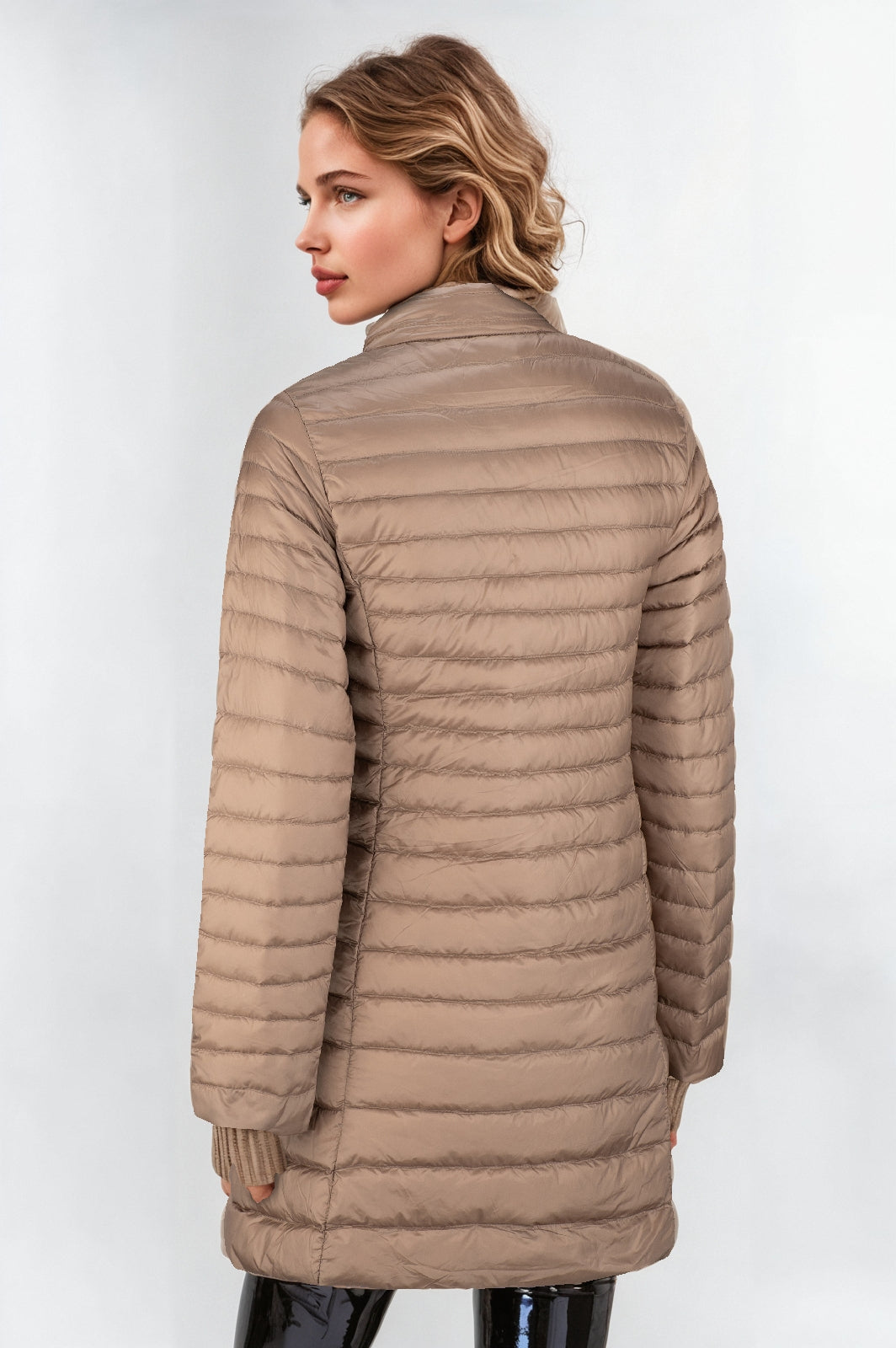 Women's Mink Funnel Neck Down Jacket – Cozy & Stylish Winter Outerwear