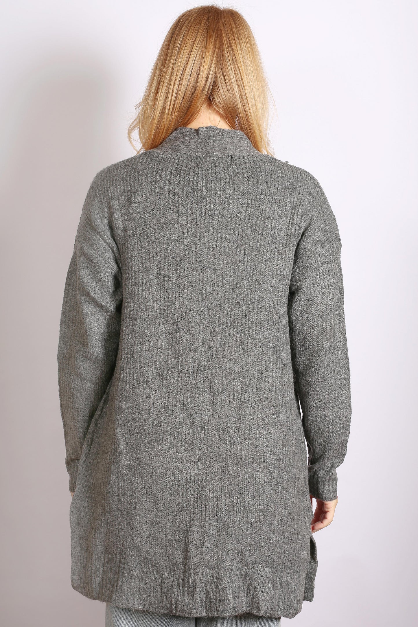 Women’s Charcoal Edge-to-Edge Open Front Cardigan