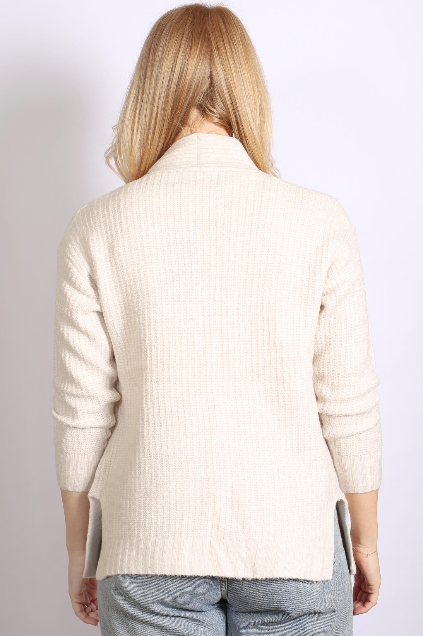 Women’s White Edge-to-Edge Open Front Cardigan