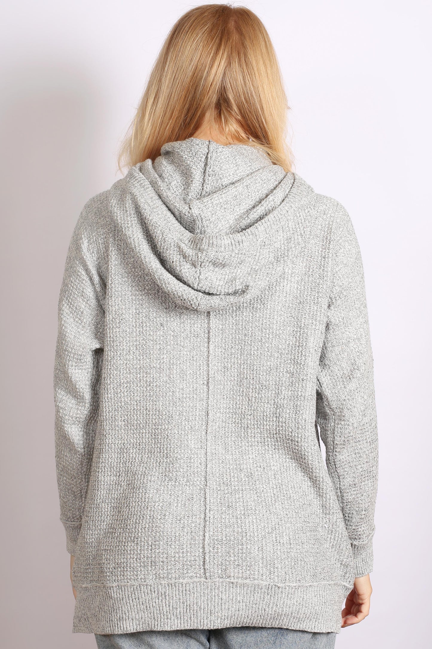 Women's Hooded Roll Neck Jumper – Grey, Cozy & Fashionable
