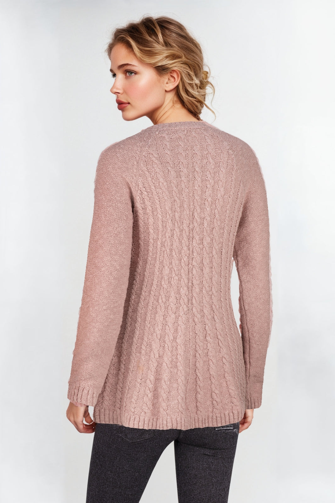 Women's Rose Detailed Crew Neck Jumper – Preppy & Stylish