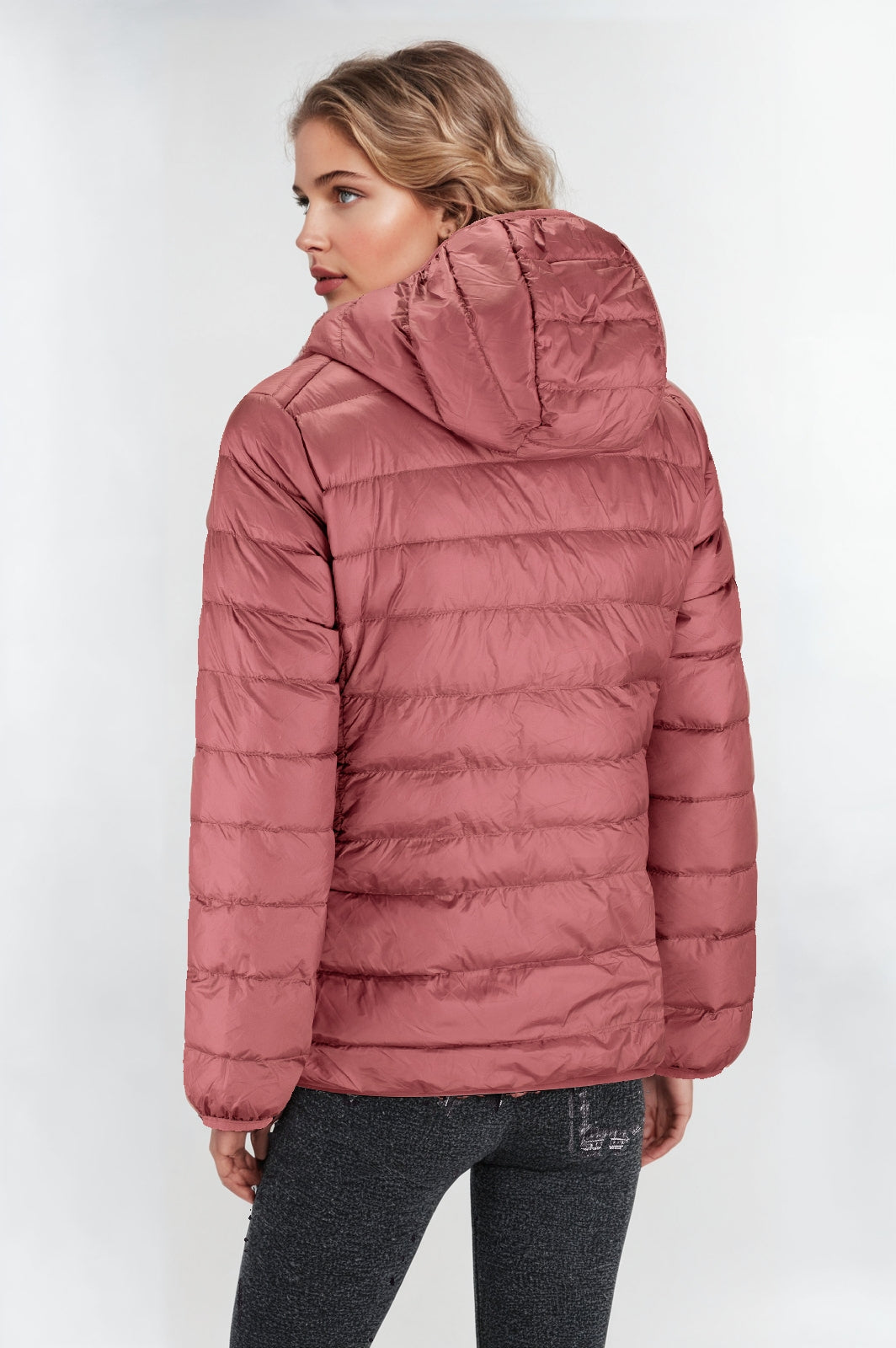 Women's Short Lightweight Down Jacket – Pink, Packable & Warm
