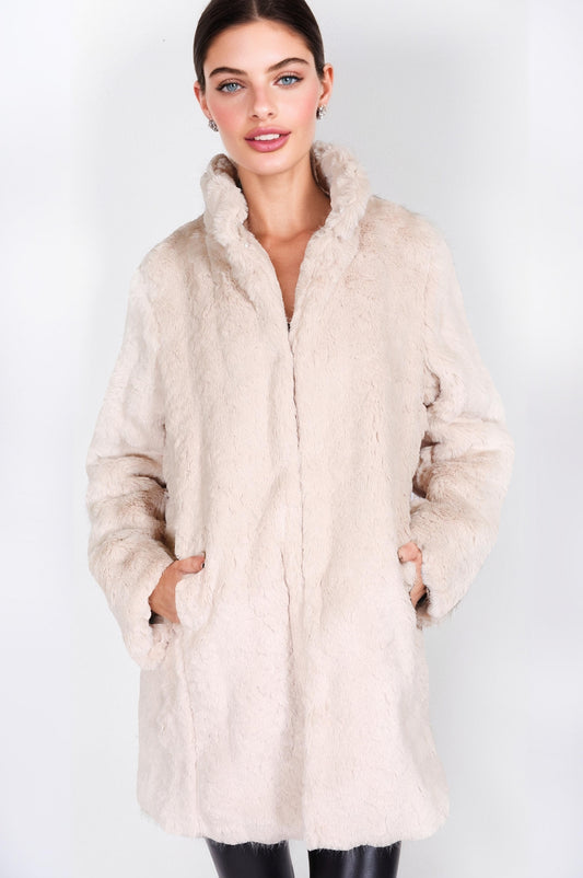 Women's Mink Faux Fur Jacket – Luxurious & Cozy