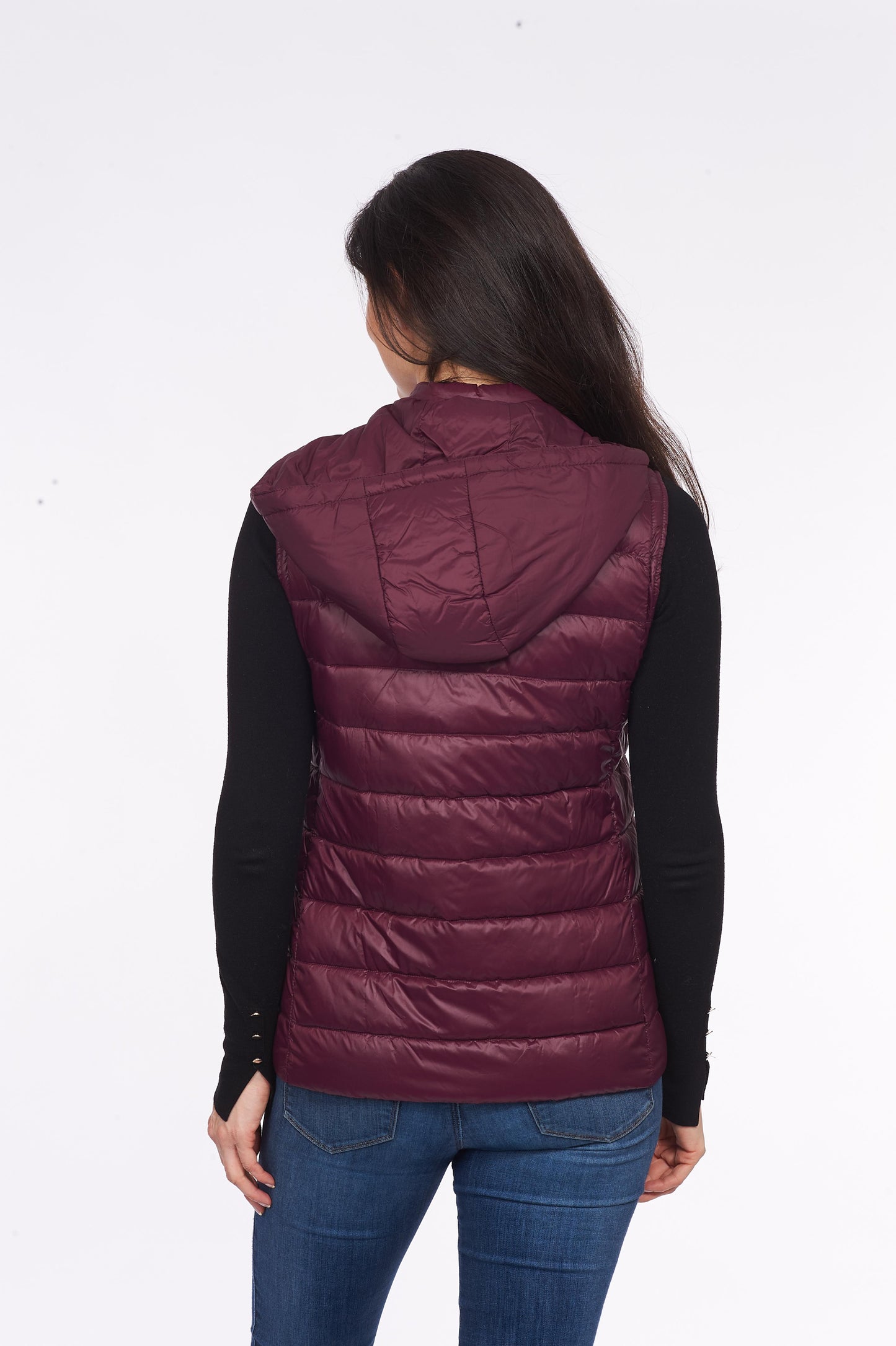 Women's Wine Two-in-One Down Puffer & Vest