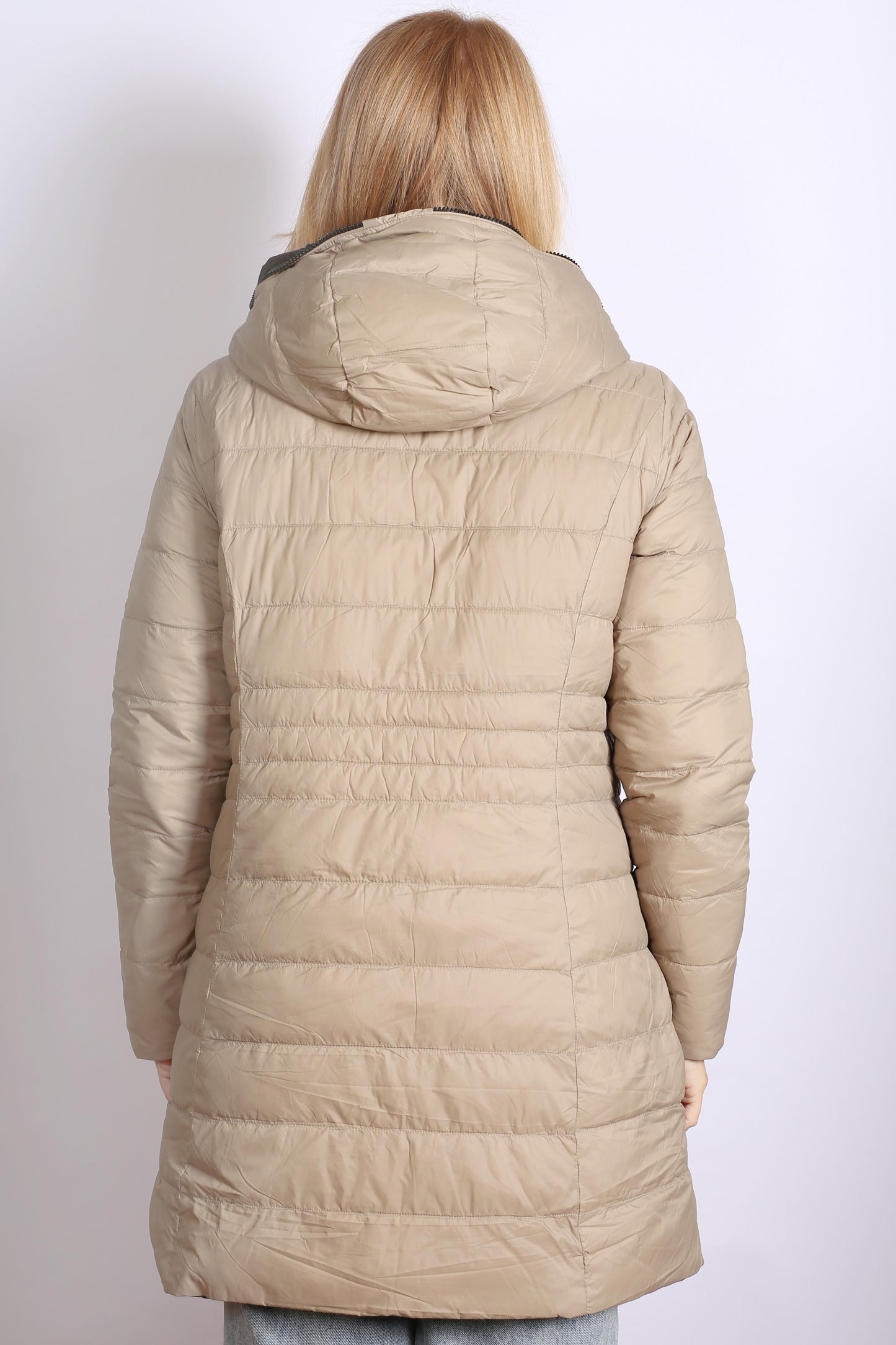 Women's Reversible 3/4 Length Down Jacket – Mink & Black